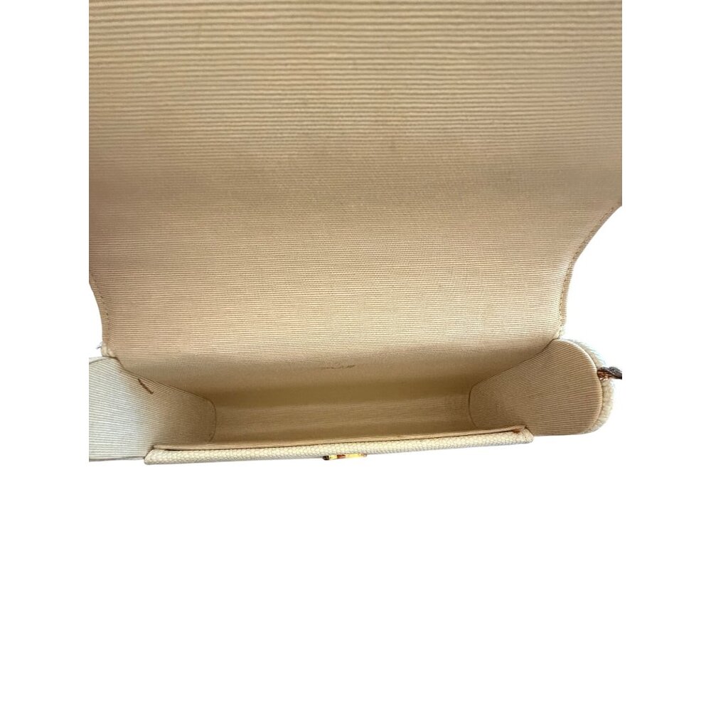 Delill Womens Clutch Stingray-like Pattern Cream Rectangular Flap Strap Vintage - Picture 7 of 11